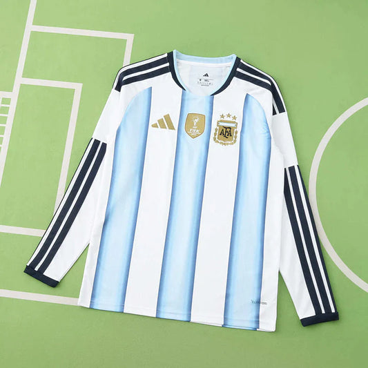 Camisa Argentina I 2026 - Patch Campeão Do Mundo - Manga Longa | Futmantos