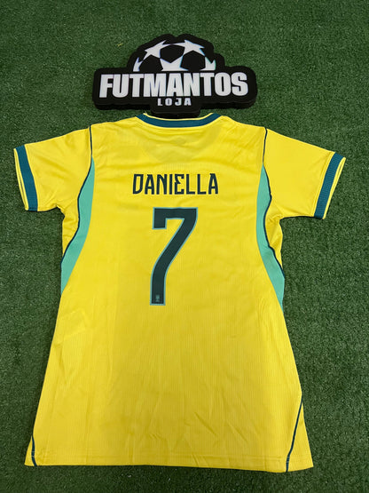 Camisa Brasil I Amarela 26/27 - Feminina-DANIELLA#7 | Futmantos