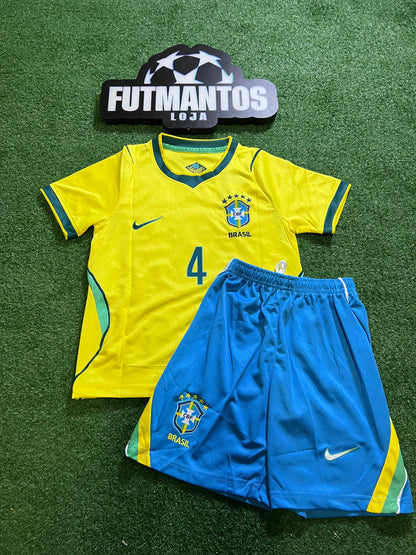 kit Infantil Brasil I 26/27 - Amarelo- NATHAN#4|  FutMantos