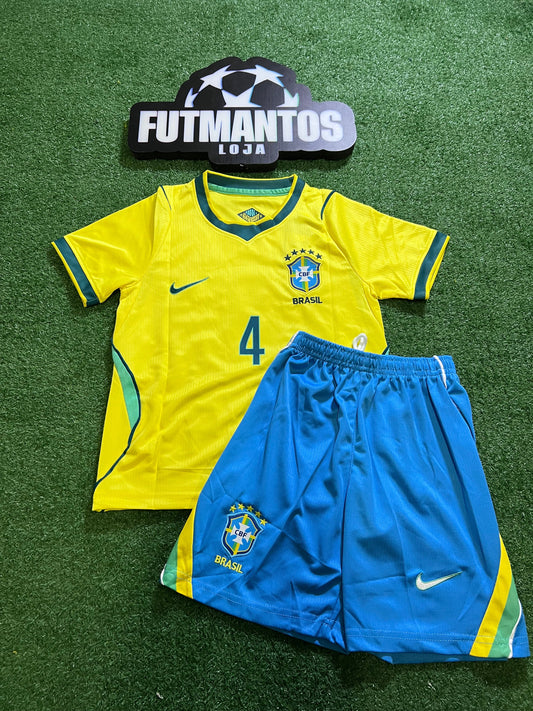 kit Infantil Brasil I 26/27 - Amarelo- NATHAN#4|  FutMantos