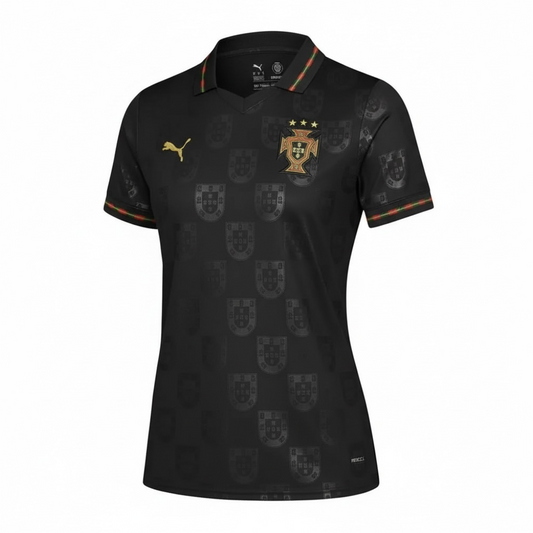 Camisa Portugal III 2026 - Feminina Preta | Futmantos
