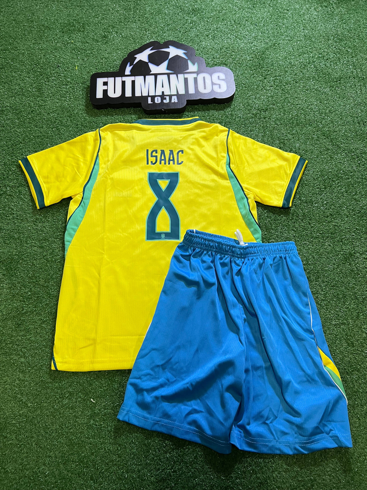 kit Infantil Brasil I 26/27 - Amarelo-ISAAC#8 |  FutMantos