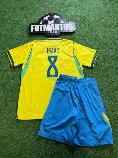 kit Infantil Brasil I 26/27 - Amarelo-ISAAC#8 |  FutMantos