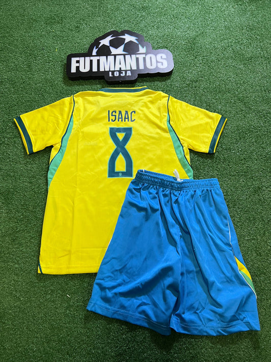 kit Infantil Brasil I 26/27 - Amarelo-ISAAC#8 |  FutMantos