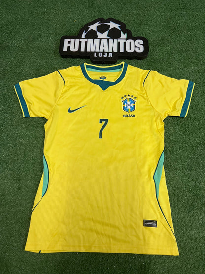 Camisa Brasil I Amarela 26/27 - Feminina-DANIELLA#7 | Futmantos
