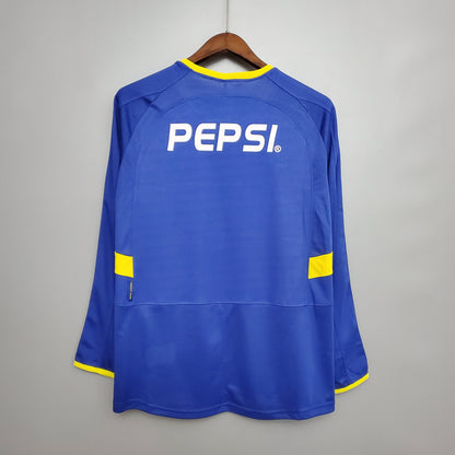 Camisa Manga Longa Boca Juniors 03/04 - Azul e Amarelo | Futmantos