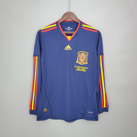 Camisa Manga Longa Seleção Espanha II 2010 - Azul | Futmantos