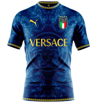 Camisa Seleção Itália x Versace - - Azul
