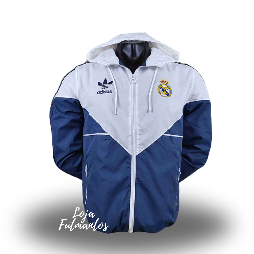 Corta Vento Real Madrid - Azul/Branca