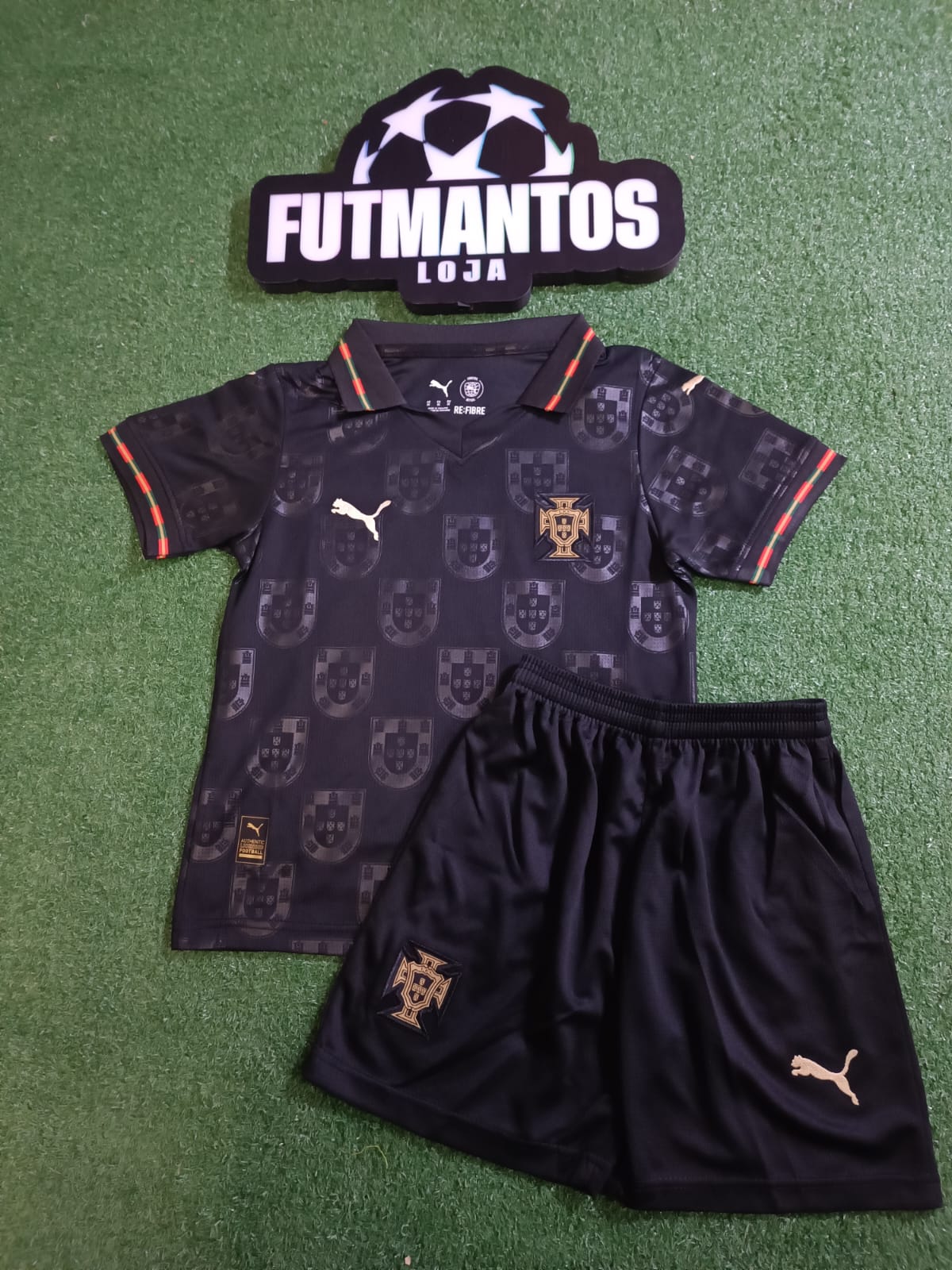 Kit Infantil Portugal ll 26/27 - Pantera Negra | FutMantos