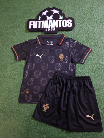 Kit Infantil Portugal ll 26/27 - Pantera Negra | FutMantos