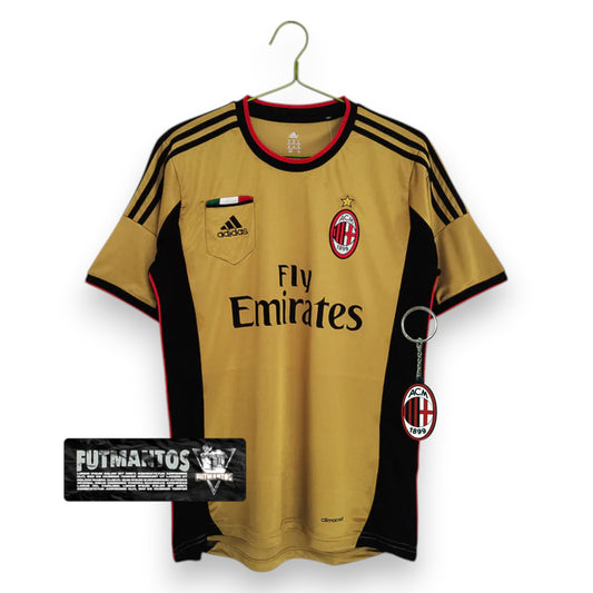 Camisa Milan Retrô 2013/2014 - - Dourado/Preto | Futmantos