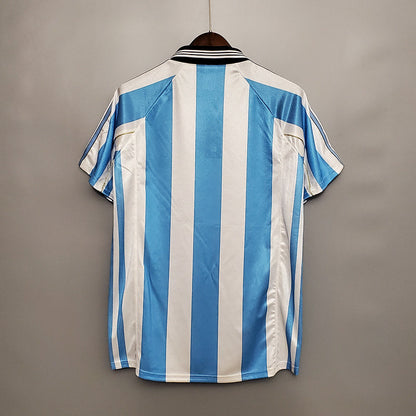 Camisa Seleção Argentina Retrô 1998 Azul e Branca - | Futmantos