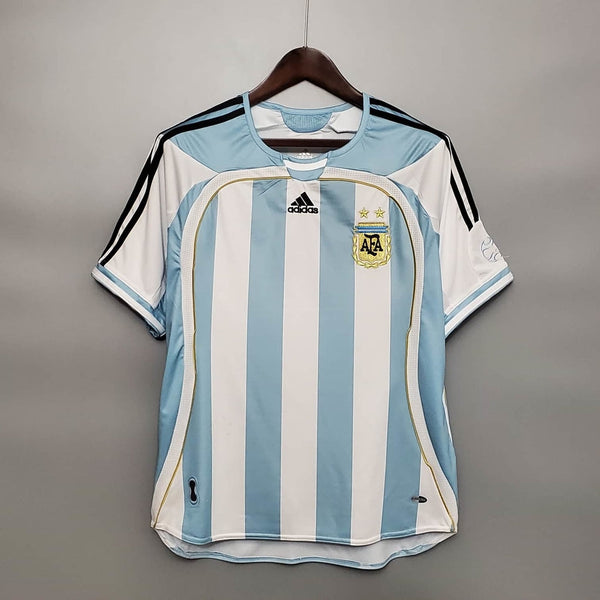 Camisa Seleção Argentina Retrô 2006 Azul e Branca- | Futmantos