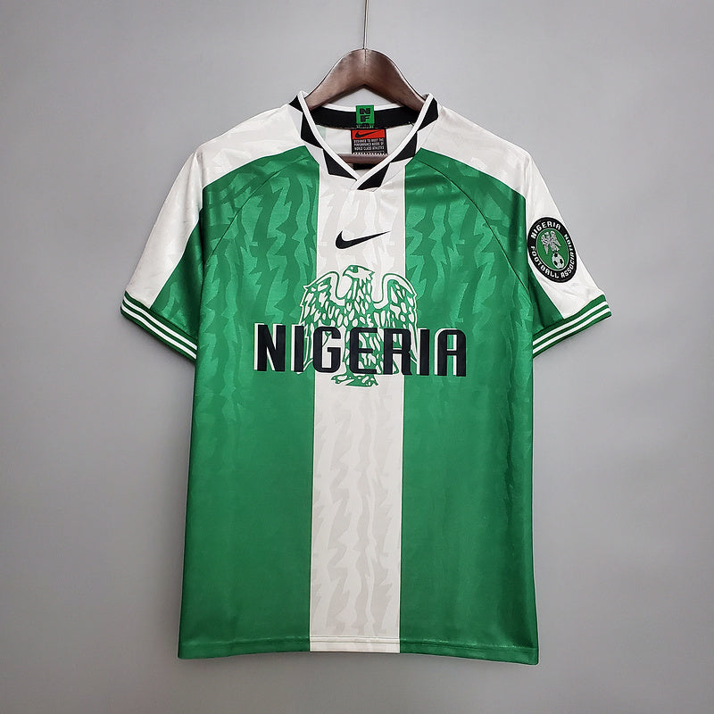 Camisa Nigéria Retrô 1996 Verde e Branca - | Futmantos