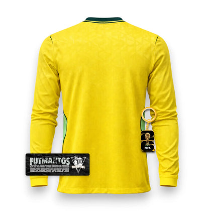 Camisa Brasil Manga Longa I 2026 - Versão Jogador Amarela | FutMantos