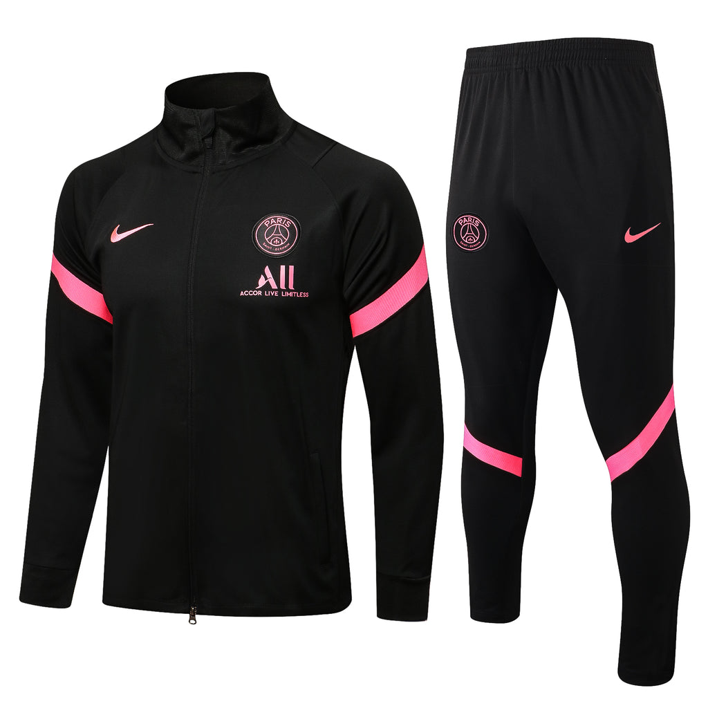 Conjunto PSG 2122 Preta e Rosa - - Com Fecho