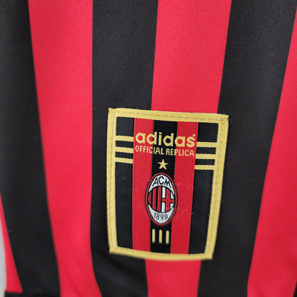 Camisa Manga Longa Milan 1999/2000 - Preto e Vermelho | Futmantos