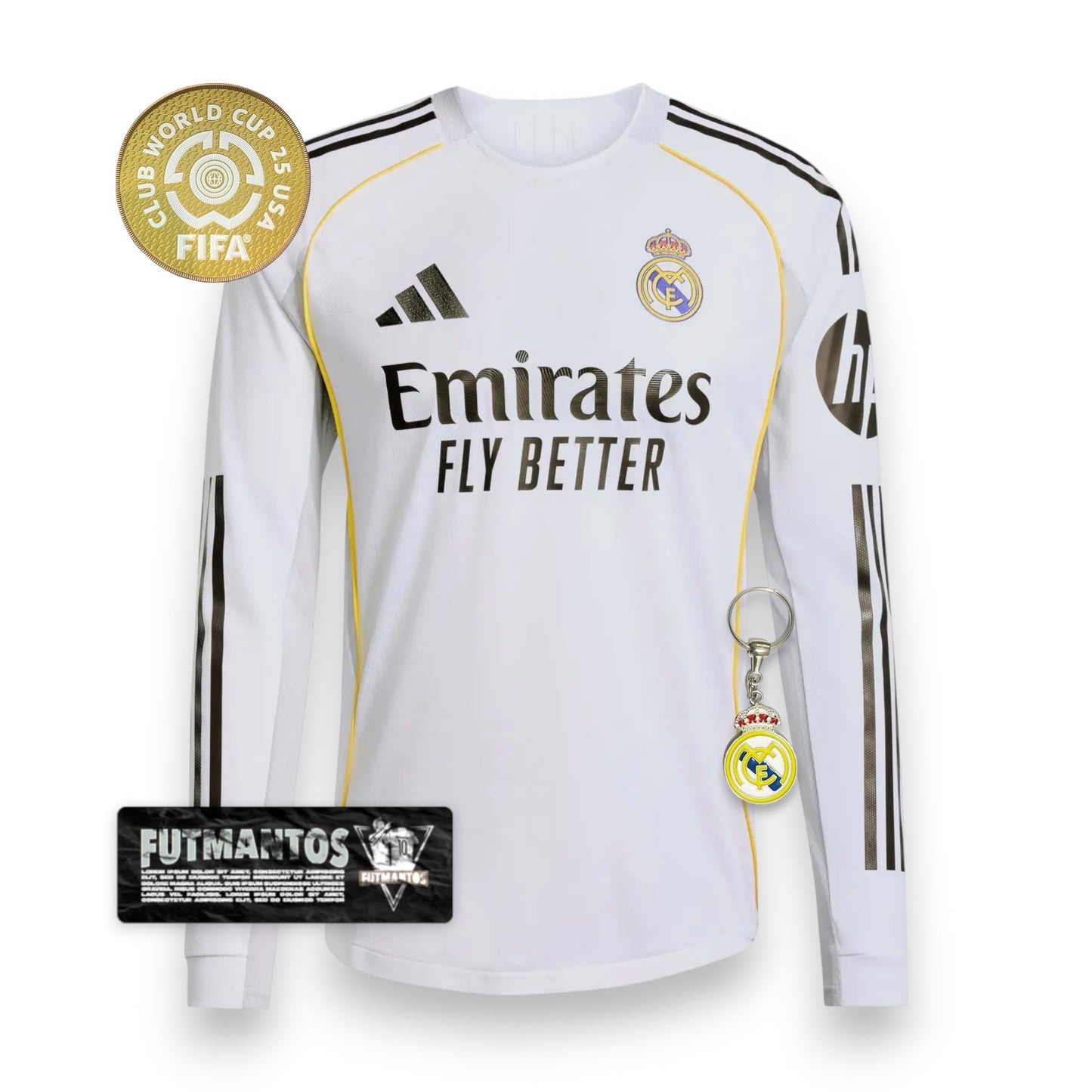 Camisa Real Madrid 25/26 - Manga longa Super Mundial | Futmantos