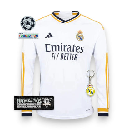 Camisa Manga Longa Real Madrid I 23/24 - Branca | Futmantos