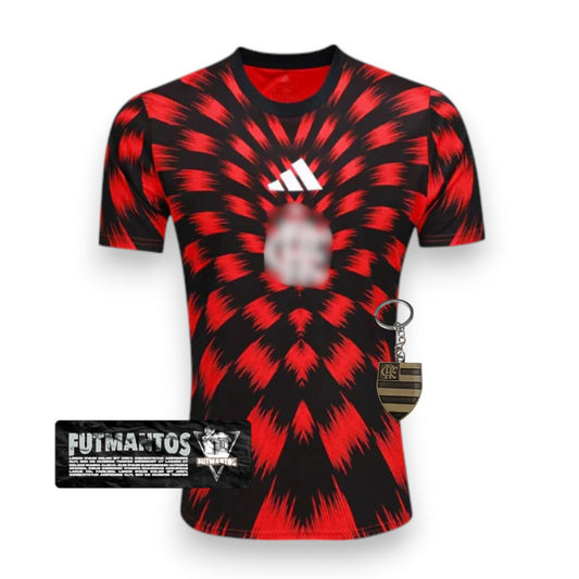Camisa CRF Pré Jogo 25/26 - Preto e Vermelho | Futmantos