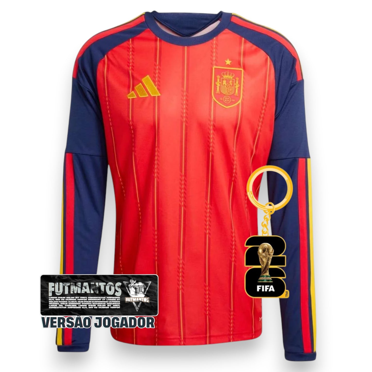 Camisa Espanha I 2026/27 - Manga Longa Jogador | Futmantos