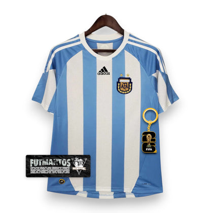 Camisa Argentina Retrô 2010 Azul e Branca - | Futmantos